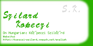 szilard kopeczi business card